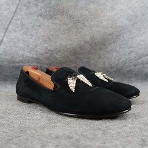 Giuseppe Zanotti Shoes Women 36 Slipper Loafer Shark Crystal Charm Fashion Black